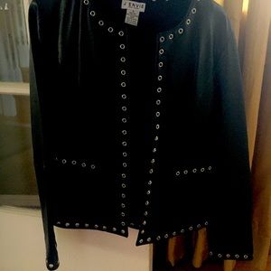 Black leather studded jacket